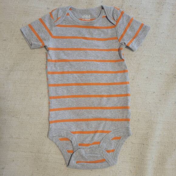 Child of Mine by Carter's Stripe Onesie 18 Months Orange and Gray - Picture 1 of 3